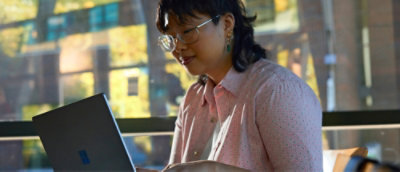 Person using a laptop