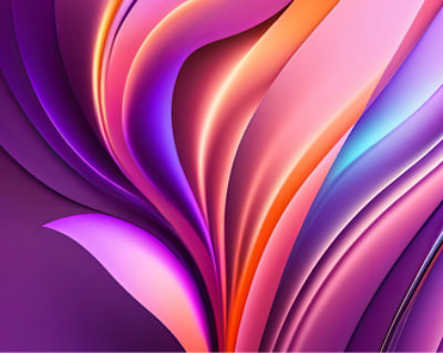 Abstract digital artwork featuring flowing waves of vibrant colors including purple, pink, orange, and blue