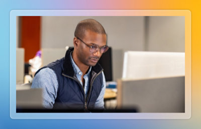 Man working on a computer