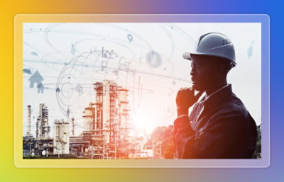 A person wearing a hard hat.