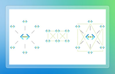 Visual representation of a network topology with interconnected nodes and directional paths.