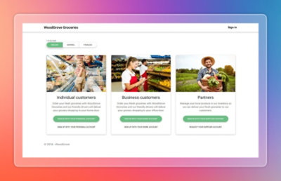 WoodGrove Groceries sign-in options page