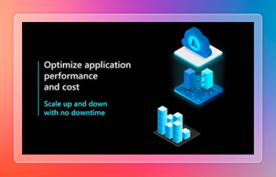 A computer screen displaying text, icons, a diagram of a cloud computing system, and a blue and white graph.