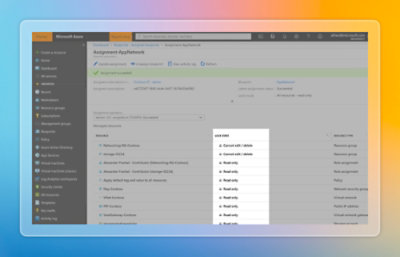 Azure portal view of an assigned blueprint displaying managed resources and lock states for deployed components.