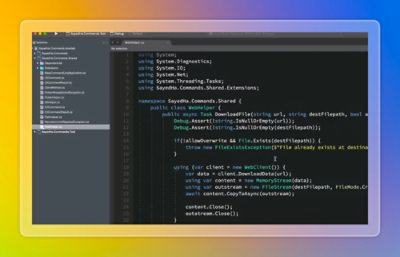 Code editor displaying backend logic and file structure for a cloud‑based application.