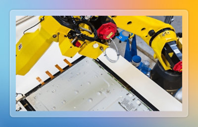 An image of an industrial robotic arm.