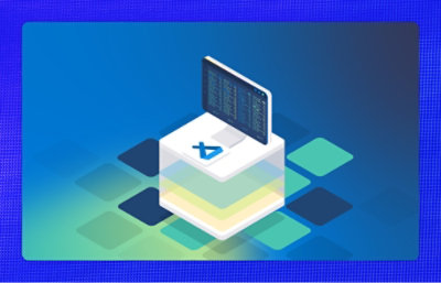 Icon representing visual studio icon inside some blocks