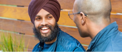 Two man discussing with each other