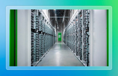 Data center server aisle.