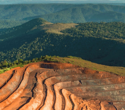A landscape with hills and trees