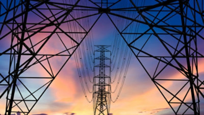 A power lines in the sky