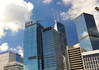 Een groep hoge gebouwen