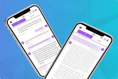 A couple of cell phones with text messages generated by IWill app