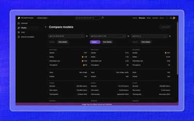 A screenshot of a computer displaying text about compare models