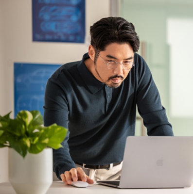 A man working on a laptop