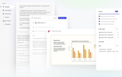 Screenshot displaying progress on creating a project in Copilot