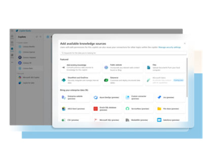 Build your own custom copilot about add available knowledge sources