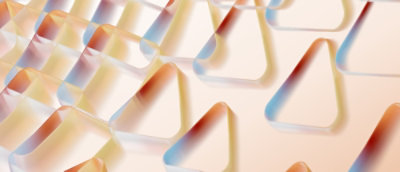 A group of triangles on a white surface.