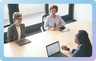 A group of people sitting at a table