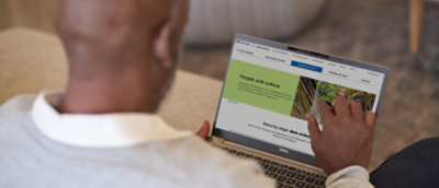 A man using a laptop