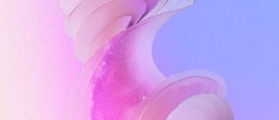 Abstract pink and purple gradient swirl on a soft background.