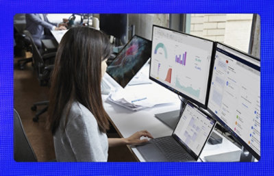 Women working on the screens