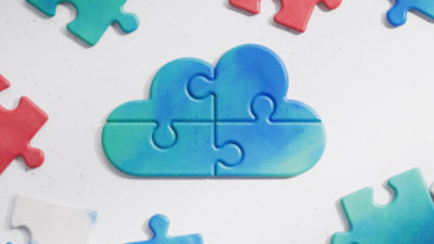 雲の形に配置されたパズルのピース