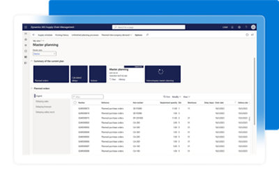 A screenshot of a computer screen displaying a master planning interface.