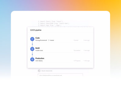 A screenshot of a computer displaying a CVCD pipeline and the word Production.