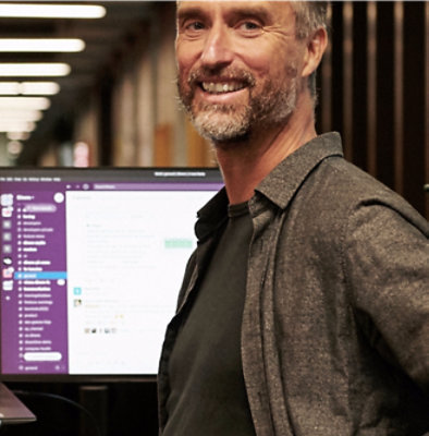 A man in smiling face