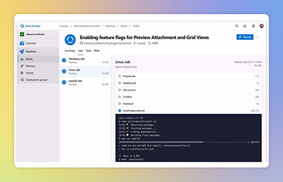 Screenshot of a computer enabling feature flags for Preview Attachment and Grid Views.