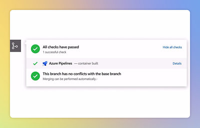 A screenshot of a computer with text indicating all checks have passed and merging can be performed automatically.