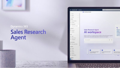 A computer screen displaying text related to Dynamics 365 Sales Research.