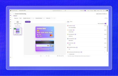 A screenshot of Credit card analyzer Content Understanding page