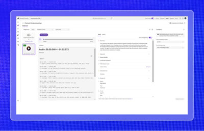A screenshot of a Call center analyzer Content Understanding