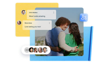 En man och en kvinna kramas.