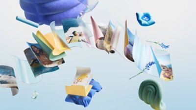 En närbild av en hög färgglada papper.