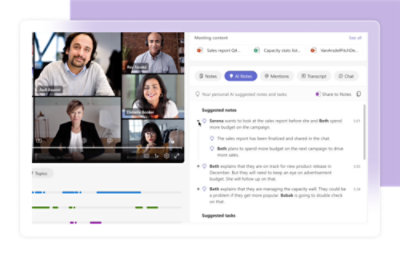 Een schermopname van een Microsoft Teams-vergadering en vergaderingsinhoud