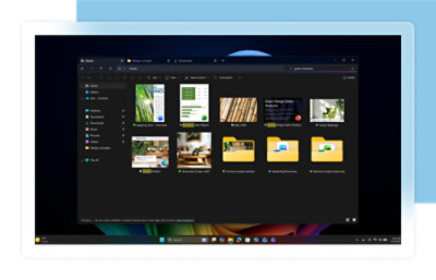 A Windows 11 desktop screen showing various files under the Home tab