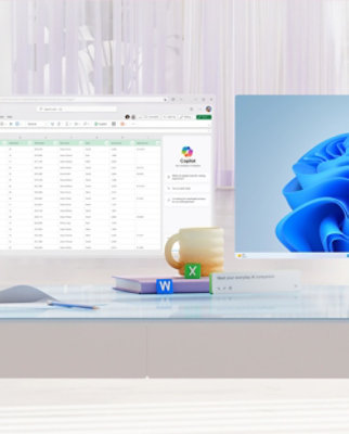 Desktop image with copilot window