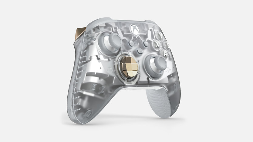 Front left angle of the Xbox Wireless Controller – Ghost Cipher Special Edition.