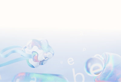 Close-up of a shiny, abstract sculpture with smooth, rounded, and translucent forms in pastel colors.