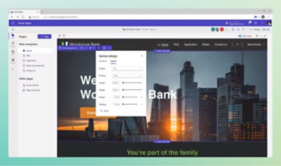 A screen shot of setting section design on the website
