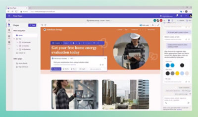 Window showing a slide with an image of a construction worker.