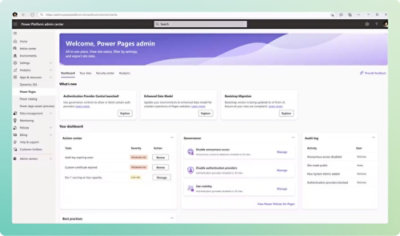 A screen shot of the azure power user dashboard