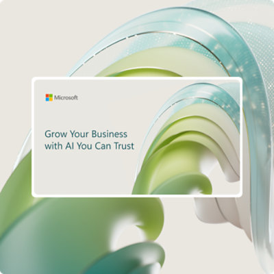 Een afbeelding met tekst 'Je bedrijf laten groeien met AI die je kunt vertrouwen'