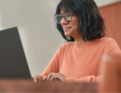 person working on a laptop