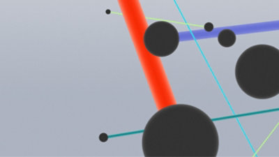 A black circle with white dots.