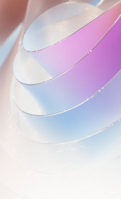 A close-up of a spiral image with blue and pink color