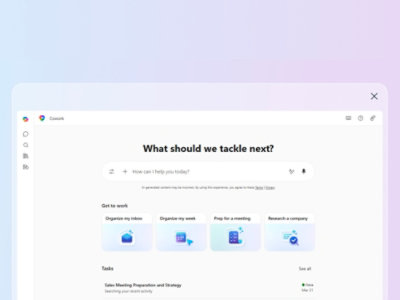 Dashboard with revenue table, bar chart, and an AI chat panel providing analysis.
